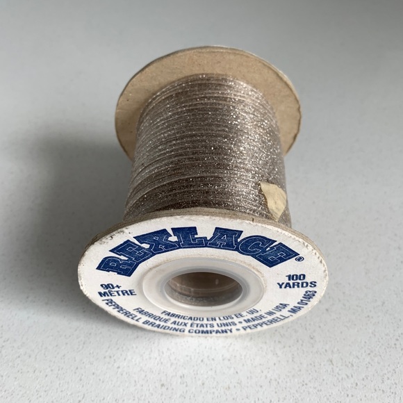 [Free If You Bundle $10+] *Partial Spool* Pepperell Rexlace, Silver Sparkle - Picture 1 of 3